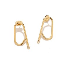10pcs Real Gold Plated Brass Stud Earrings Fashion DIY Earring Making Findings