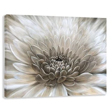 Flower Wall Art in Neutral Beige Color Modern Rustic Farmhouse Canvas Decor H...