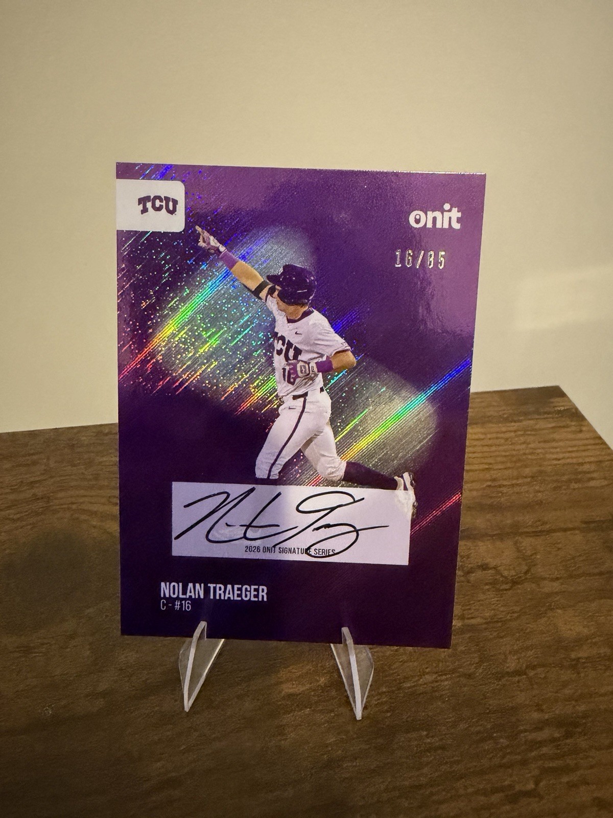 Onit Athlete Nolan Traeger TCU Horned Frogs 2026 Signature Auto 16/85