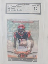2011 Topps Football Platinum #13 A.J. Green Xfractor Rookie GMA 10