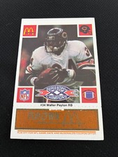 SUPER BOWL XX CHICAGO BEARS WALTER PAYTON BRONZE MCDONALDS  1986 FOOTBALL CARD -