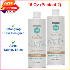 DHS Zinc Shampoo, 16 Oz, Pack of 2, Formulated with Panthenol, Adds Luster Shine