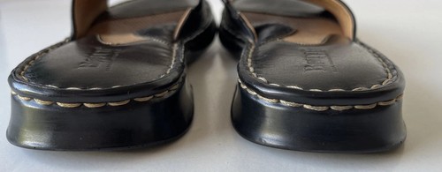 Born Women’s Black Leather Slides Sandals Slippers Slip On Shoes Size 9 Flats - Picture 4 of 6