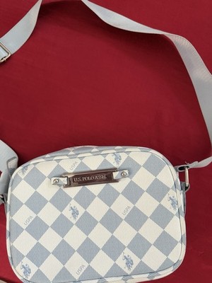 US Polo Assn. Women s Small Checkered Crossbody Bag Zip Adjustable Strap