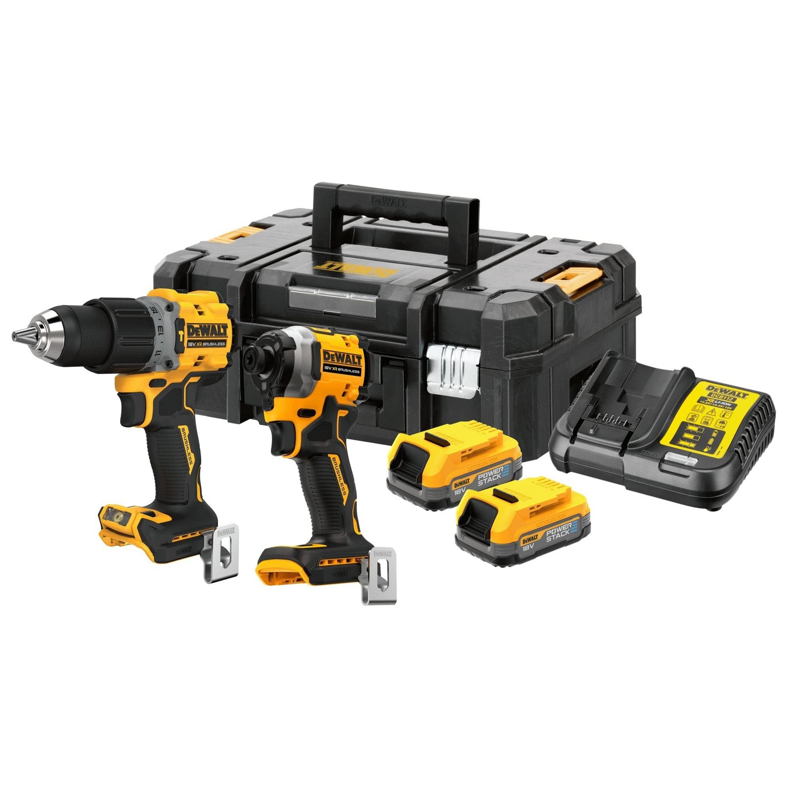 DEWALT DCK2050E2T-GB 18V XR BL G3 Compact Twin Kit (DCD805 + DCF850), 2X POWE...