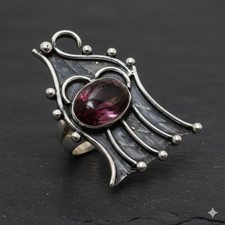 Rare Eudialyte Gemstone Handmade Sterling Silver Ring Size 9 Artisan Jewelry