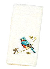 Avanti Premier Songbirds Ivory Fingertip Towels Embroidered Bathroom Set of 2