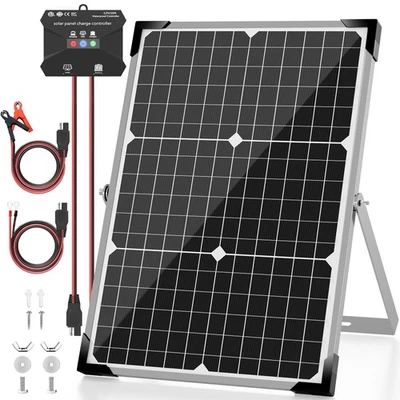 VOLTSET Solar Battery Trickle Charger 30W 12V Solar Panel Maintainer for Car Boat RV