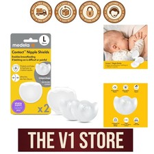 Ultra-Thin Contact Nipple Shields - 24mm with Storage Case for Nursing Moms