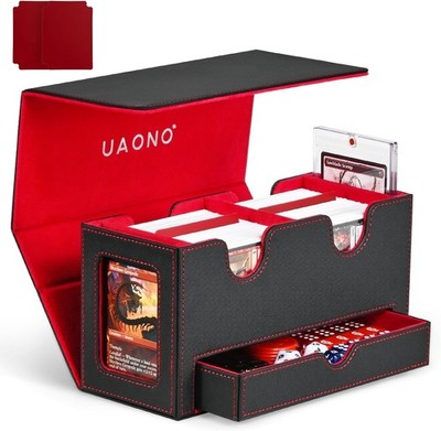 Commander Deckbox mit 2 Fächern und Cube Tray PU Leder 22x11