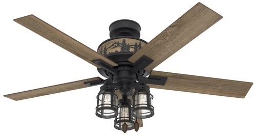 52" Hunter Mt. Vista Natural Iron LED Light Pull Chain Ceiling Fan - Picture 2 of 10