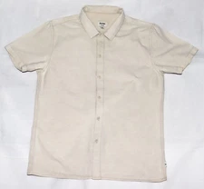 Rhythm Classics Mens Short Sleeve Button Up Linen Blend Pocket Shirt Size Medium