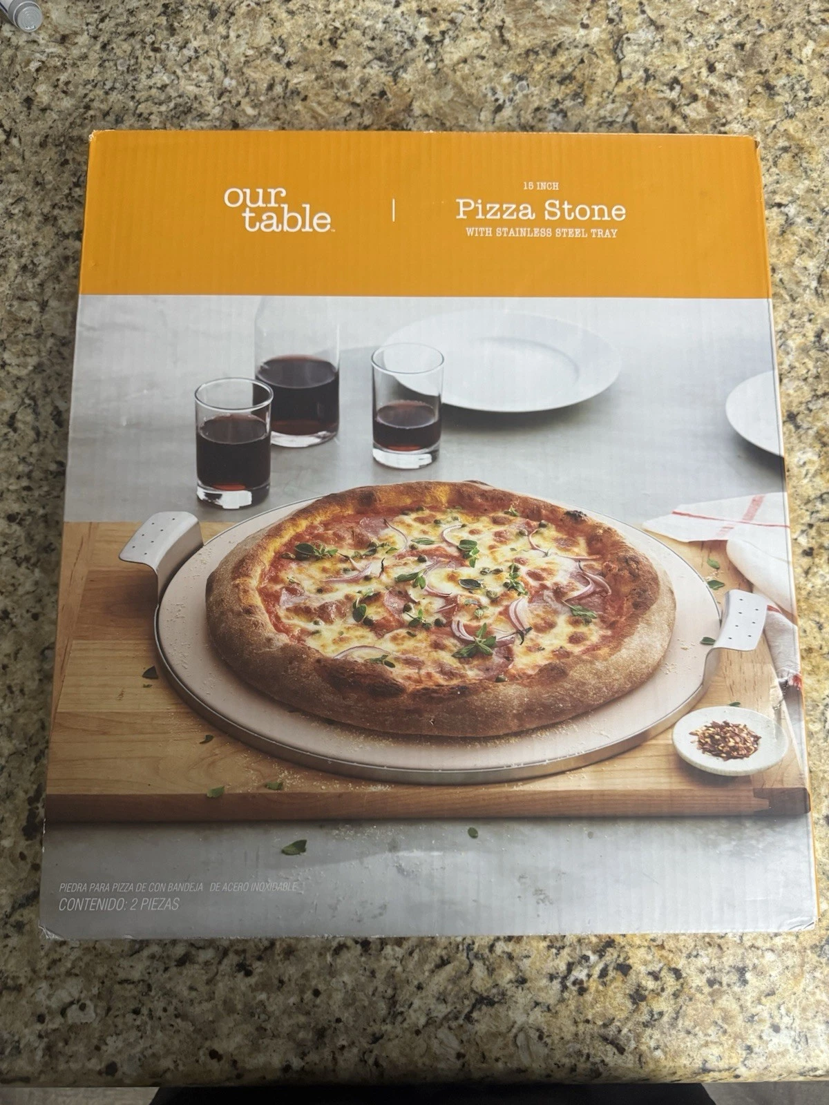 Our Table Pizza Stone for Oven Or Grill 15inch Round