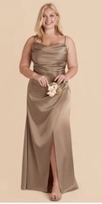 Birdy Grey Mocha Shiny Satin Dress