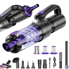 Cordless Car Vacuum - 20000Pa Mini Handheld, 130W Motor, 7800mAh Battery, LED