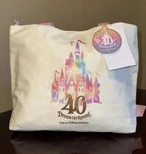 NWT Tokyo Disney Resort 40th Anniversary Tote Bag Pink Castle
