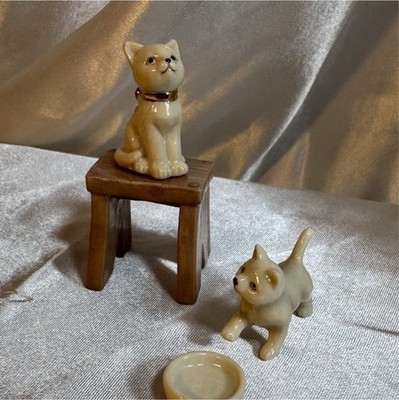 Hawthorne Village Porcelain Cat Figurines Set Collectible Animal Figurines