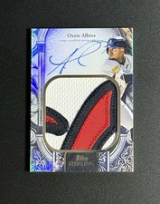 Ozzie Albies 2025 Topps Sterling Splendor Game Used Jumbo Patch Auto Braves 5/5