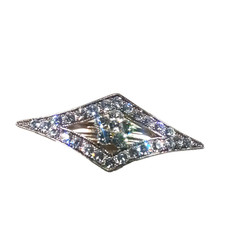 Rhinestone Diamond Shape Hair Barrette Flower Small 3" Classic Elegance Party