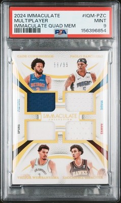 CADE CUNNINGHAM/PAOLO BANCHERO/VICTOR WEMBANYAMA/ZACCHARIE RISACHER 88/99 PSA 9