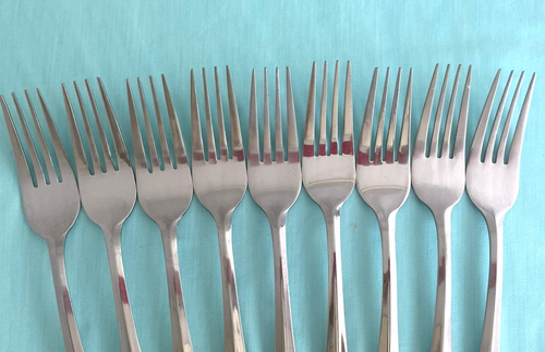 AURORA Cambridge 9 Dinner Forks Stainless Flatware 8 1/8" - Picture 4 of 6