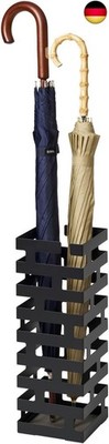 Yamazaki 2363 BRICK Schirmständer, schwarz, Stahl, Minimalistisches Design, 15 