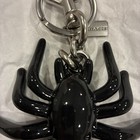 NWT Coach Enamel and Metal 3D Large Spider Bag Charm Keychain Silver Black — photo 3