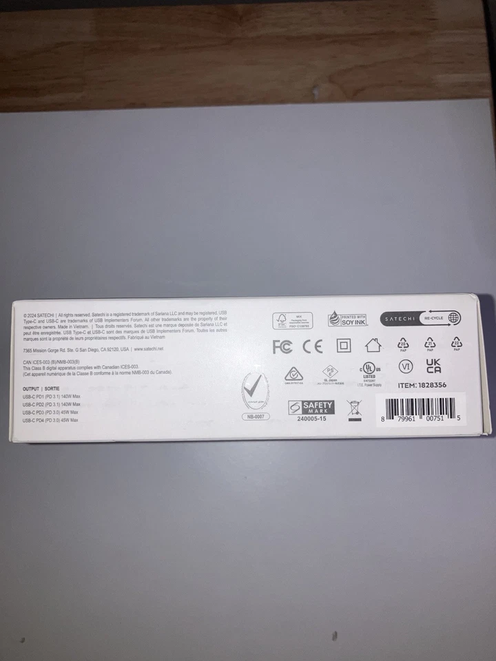 🔌 Paquete de cargador GaN Satechi 145W USB-C | Probado | Construcción en Vietnam ⚡ Foto 4 de 4