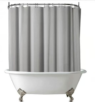 De-Mediocre 180x60'' Grey PEVA Clawfoot Tub Shower Curtain Liner + 36 Hooks