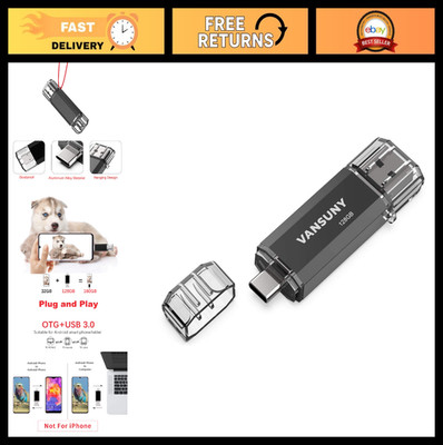128GB USB C Flash Drive 2-in-1 OTG USB 3.0 Memory Stick for Android & PC