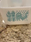 Pyrex 501-B 1-1/2 Cup Amish Butterprint Dish Turquoise on White No Lid