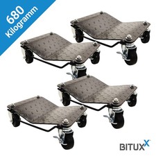Rangierheber Rangierroller Rangierhilfen Stahl für KFZ 680kg Schwarz 4x Bituxx®