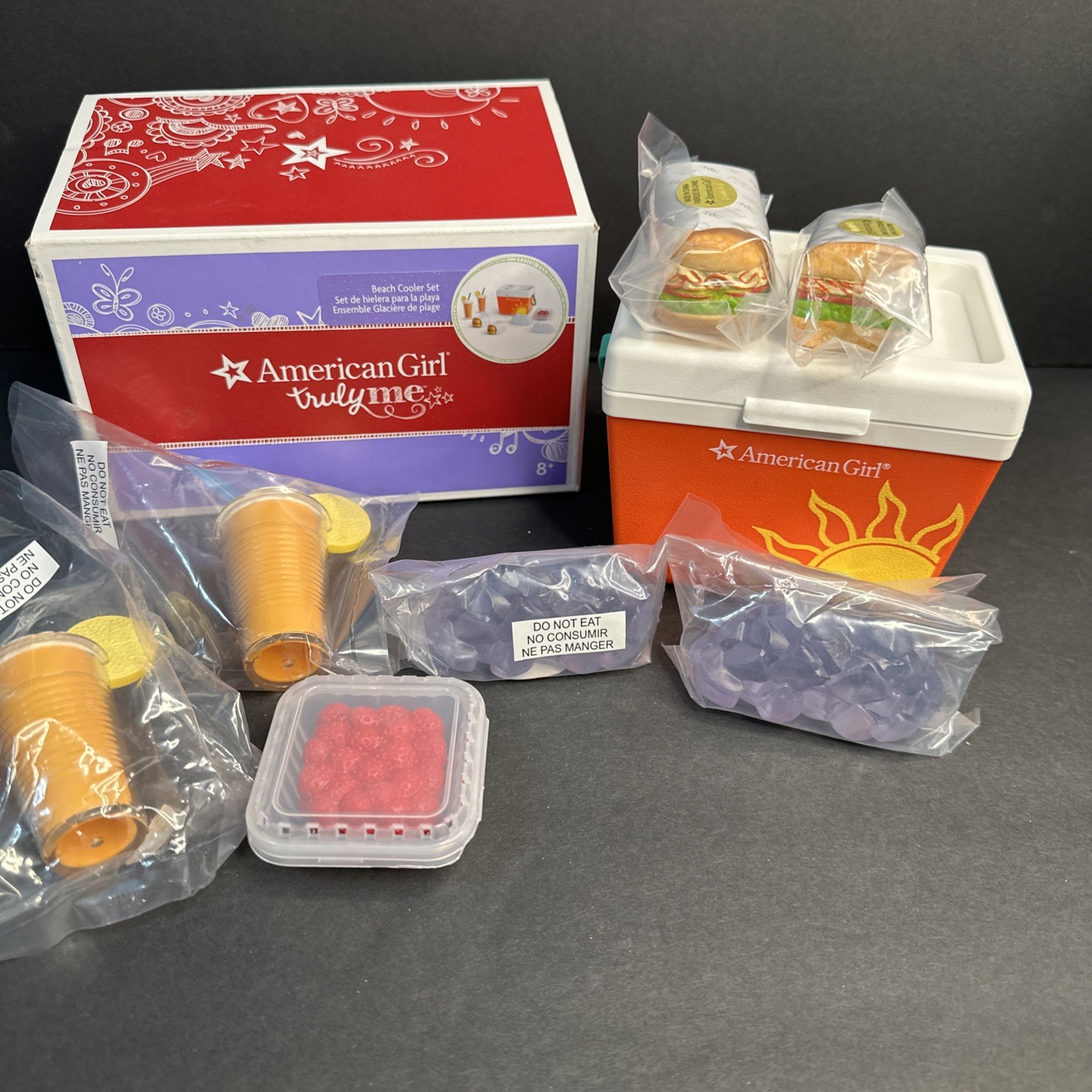 Set Drinks Sub Sandwiches Berries Ice New