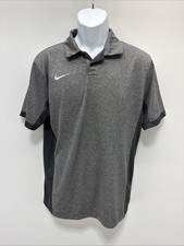 Nike Dri-Fit Victory Color Block Polo Golf Shirt Gray White Men's Small
