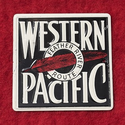 Western Pacific Railroad Post Müsli Blechschild Zug Metall Vintage 50er Jahre
