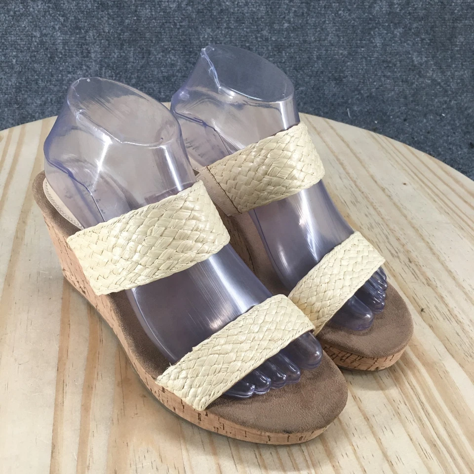 NUEVAS Sandalias Style & Co Para Mujer 7.5 M Daliaa Corcho Cuña Informales Sin Cordones Tobogán Beige Foto 3 de 4