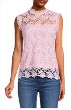 NANETTE nanette lepore Sleeveless Lace Top Purple Small (2-6)