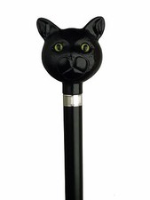 NEW Harvy Cat-Lovers Black Cat Walking Stick Cane Catatude-Made in Italy Feline