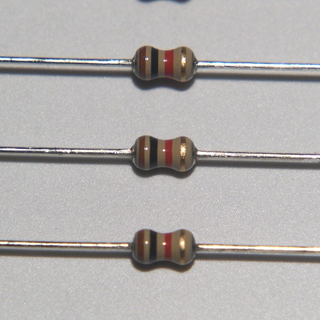2.2K (2200 ohm) 1/4 watt 5 TE mini carbon film (CFR16) resistors 50pcs