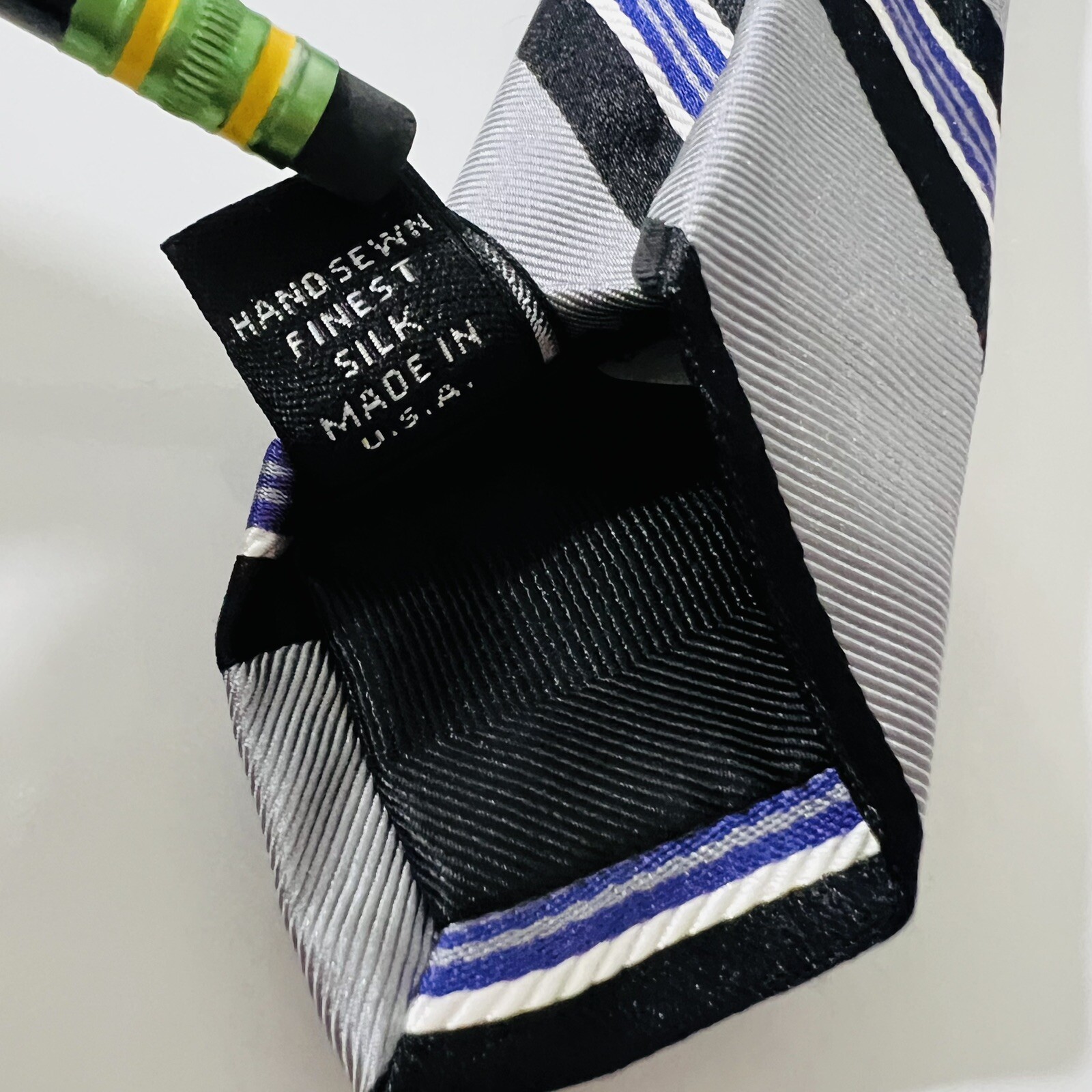 Robert Talbott Carmel Silver,Black,White&Purple S… - image 10