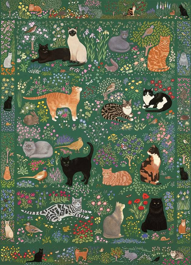 Gibsons Tapestry Garden 1000 piece cats jigsaw puzzle