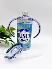 Beer Inspired Busch Light Sippy Cup, 2 Lids, Baby Shower Gift, Toddler Tumbler