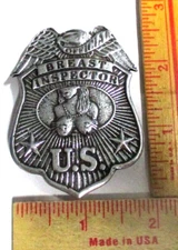 Breast Inspector badge pin vintage collectible old biker vest hat pinback large