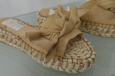 New Alex Alex Ritse Sz 6 M Shimmer Espadrille Suede Camel Bow Slippers Platform