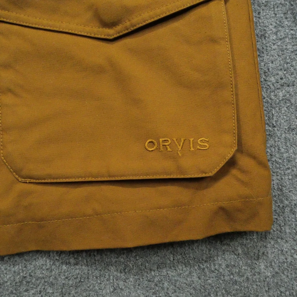 Chaqueta Orvis para mujer Xs marrón azul lona con capucha forrada de lana al aire libre campo Foto 2 de 4