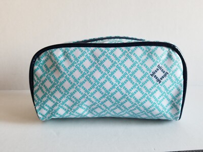 Bliss 1 Pcs. Blue And White Pvc Travel Cosmetic Pouch 7 ½'' x 4'' x 3''