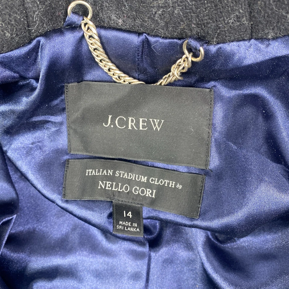 J. Abrigo Crew Italian Stadium Cloth de Nello Gori negro 80 % lana guisante talla 14 cálido Foto 4 de 4