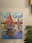 WOW 20 X 16 Sailing Sail Boat Ocean Sunset Nautical JOSE TRUJILLO — photo 2