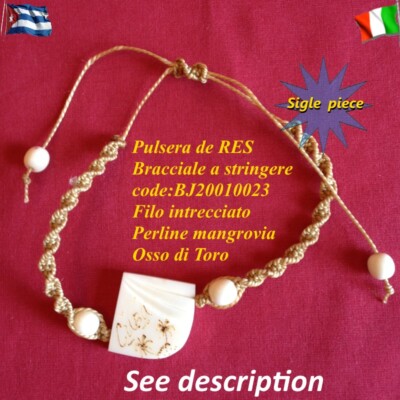 Mangrove Pear Bracelet Bull bone Cuba Trinidad interweaving line Unique piece