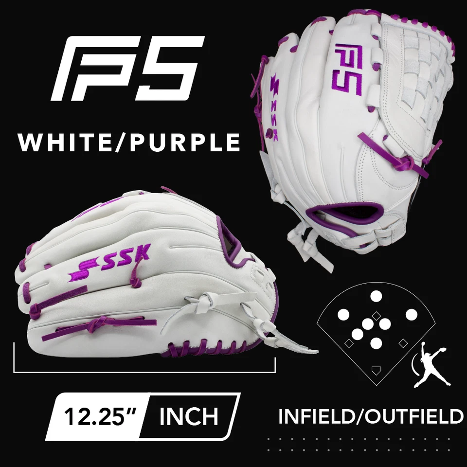 SSK FP5 12.25" Fastpitch Softball Glove FP5-1225WHTPUR10 - Image 3 of 4